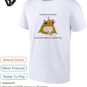Frog Doing My Brain Laundry Separating Thoughts Into Lights And Darks T-Shirt