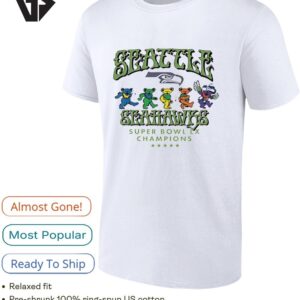 Grateful Dead Dancing Bears X Seattle Seahawks Super Bowl Lx Champions T-Shirt