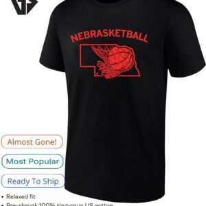 Nebraska Cornhuskers Basketball Nebrasketball Nebraska Map T-Shirt