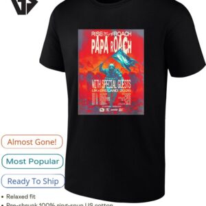 Papa Roach Rise Of The Roach UK And Ireland 2026 Tour Schedule Dates T-Shirt