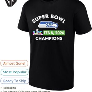 Seattle Seahawks 2025 Super Bowl Lx Champions Celebrate Feb 8 2026 Logo T-Shirt