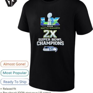 Seattle Seahawks 2x Super Bowl Champions 2026 Graphic T-Shirt