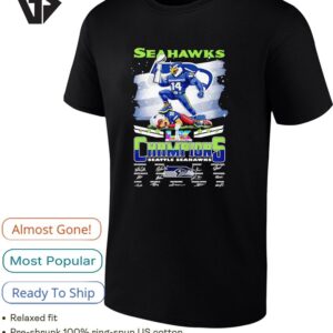Seattle Seahawks Beat New England Patriots Super Bowl Lx Champions 2026 Signature T-Shirt