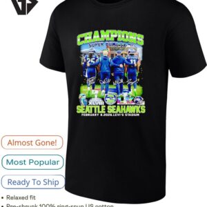 Seattle Seahawks Coach And Players Super Bowl Lx 2026 Signature Feb 8 2026 T-Shirt