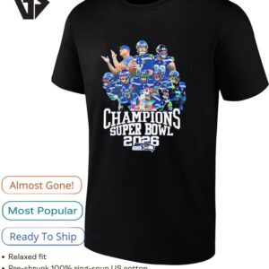 Seattle Seahawks Coach And Players Super Bowl Lx Champions 2026 Graphic T-Shirt