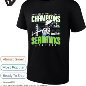 Seattle Seahawks Super Bowl Lx Champions 2026 Fnl Holding Trophy T-Shirt