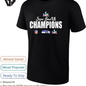 Seattle Seahawks Super Bowl Lx Champions 2026 NFL Logo T-Shirt