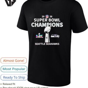 Seattle Seahawks Super Bowl Lx Champions 2026 NFL Troyphy Center T-Shirt
