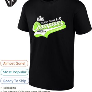 Seattle Seahawks Super Bowl Lx Champions Tailsweep T-Shirt