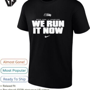 Seattle Seahawks Super Bowl Lx Champions We Run It Now Logo Up T-Shirt