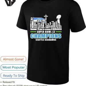 Super Bowl Lix Champions Seattle Seahawks Typo City T-Shirt
