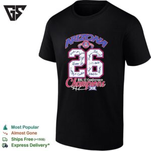 Arizona Wildcats Big 12 Conference Champions Signature 28 2 2026 T-Shirt