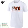 Baltimore Orioles Peace Love Orioles Hand Sign Heart Shape And Logo T-Shirt