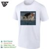 Black Cat Biting Shark Funny T-Shirt