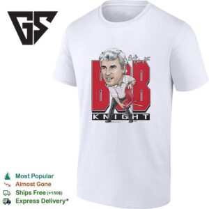Bob Knight Chair Throw American Basketball Coach Caricature Signature T-Shirt 1 1