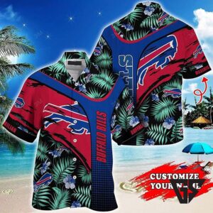 Buffalo Bills Abstract Tropical Personalized Hawaiian Shirt