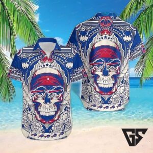 Buffalo Bills Bandana Skull Blue Hawaiian Shirt