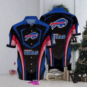 Buffalo Bills Black And Red Shield Hawaiian Shirt