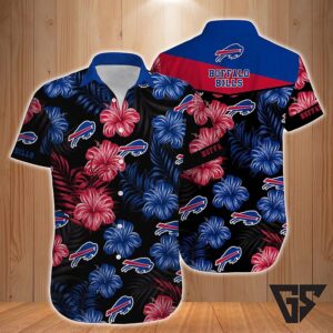 Buffalo Bills Black Hibiscus Hawaiian Shirt