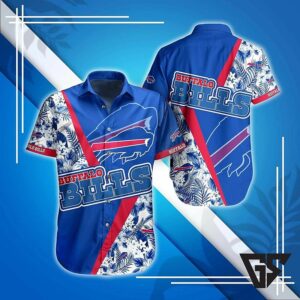 Buffalo Bills Bold Stripe Tropical Hawaiian Shirt