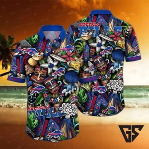 Buffalo Bills Colorful Tiki Hawaiian Shirt