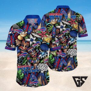 Buffalo Bills Colorful Tiki Paradise Hawaiian Shirt