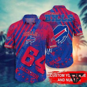 Buffalo Bills Custom Name And Number Hawaiian Shirt