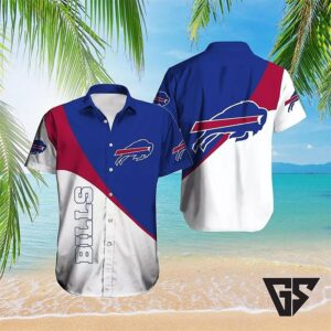 Buffalo Bills Diagonal Color Block Hawaiian Shirt