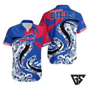 Buffalo Bills Dynamic Wave Floral Hawaiian Shirt