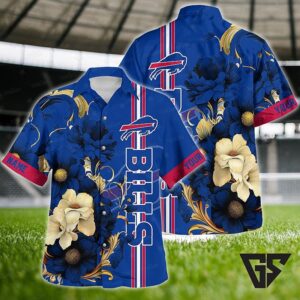Buffalo Bills Elegant Floral Blue Hawaiian Shirt