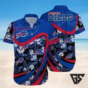 Buffalo Bills Floral Swirl Hawaiian Shirt