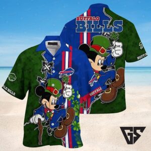 Buffalo Bills Green Clover Character Hawaiian Shirt