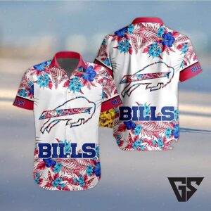 Buffalo Bills Hibiscus Bliss White Hawaiian Shirt