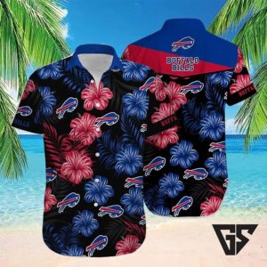 Buffalo Bills Hibiscus Night Hawaiian Shirt
