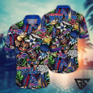 Buffalo Bills Island Tiki Adventure Hawaiian Shirt