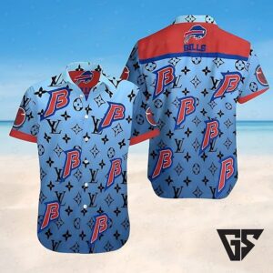 Buffalo Bills Luxury Monogram Blue Hawaiian Shirt