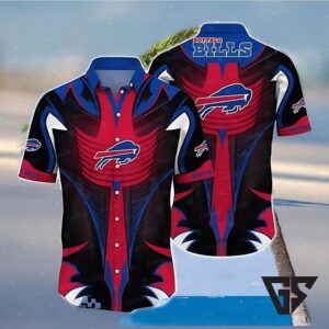 Buffalo Bills Modern Flames Red And Blue Hawaiian Shirt