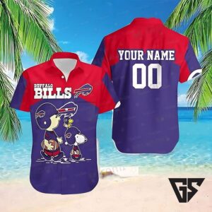Buffalo Bills Peanuts Gang Red And Blue Hawaiian Shirt