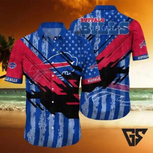 Buffalo Bills Red White And Blue Starburst Hawaiian Shirt