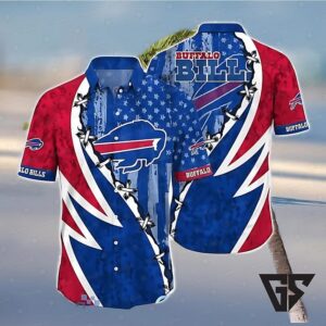 Buffalo Bills Stars And Stripes Blue And Red Hawaiian Shirt