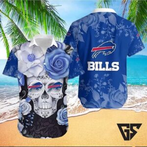 Buffalo Bills Sugar Skull Hawaiian Shirt