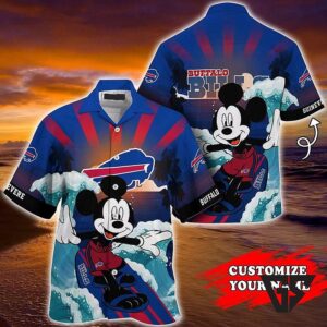Buffalo Bills Surfing Mickey Personalized Hawaiian Shirt