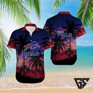 Buffalo Bills Tropical Bloom Gradient Hawaiian Shirt