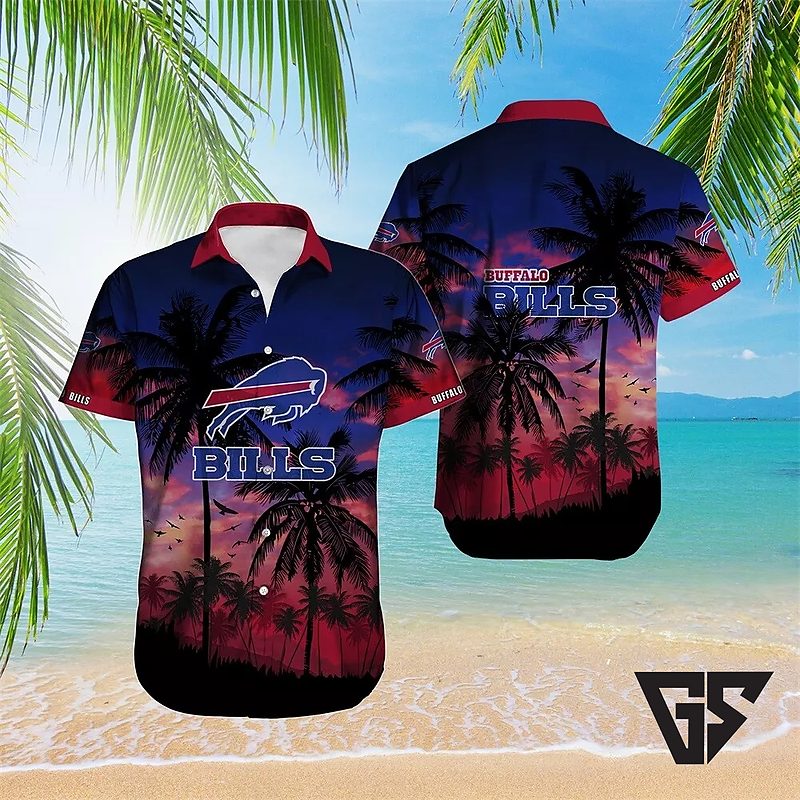 Buffalo Bills Tropical Bloom Gradient Hawaiian Shirt Buffalo Bills Tropical Bloom Gradient Hawaiian Shirt
