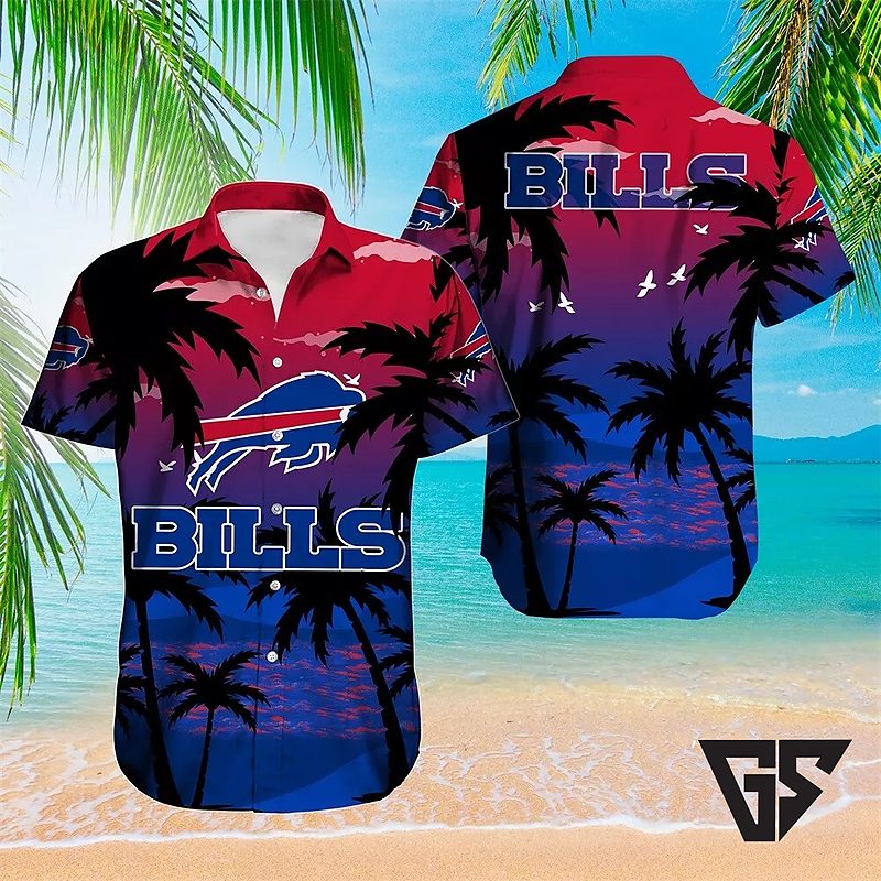Buffalo Bills Twilight Palm Sunset Hawaiian Shirt Buffalo Bills Twilight Palm Sunset Hawaiian Shirt
