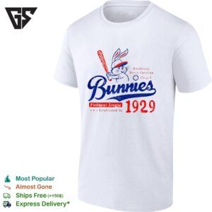 Bunnies Henderson North Carolina 1929 Class C Piedmont League Vintage Baseball T-Shirt