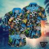 Carolina Panthers Coastal Gridiron Hawaiian Shirt