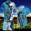 Carolina Panthers Sekeleton Design Hawaiian Shirt