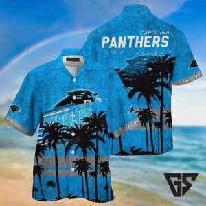 Carolina Panthers Tropical Gridiron Hawaiian Shirt