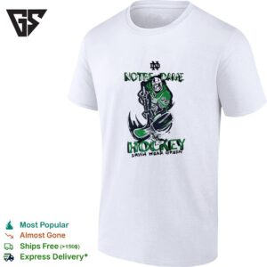 Chaz Smith 26 Notre Dame Fighting Irish Hockey Logo T-Shirt